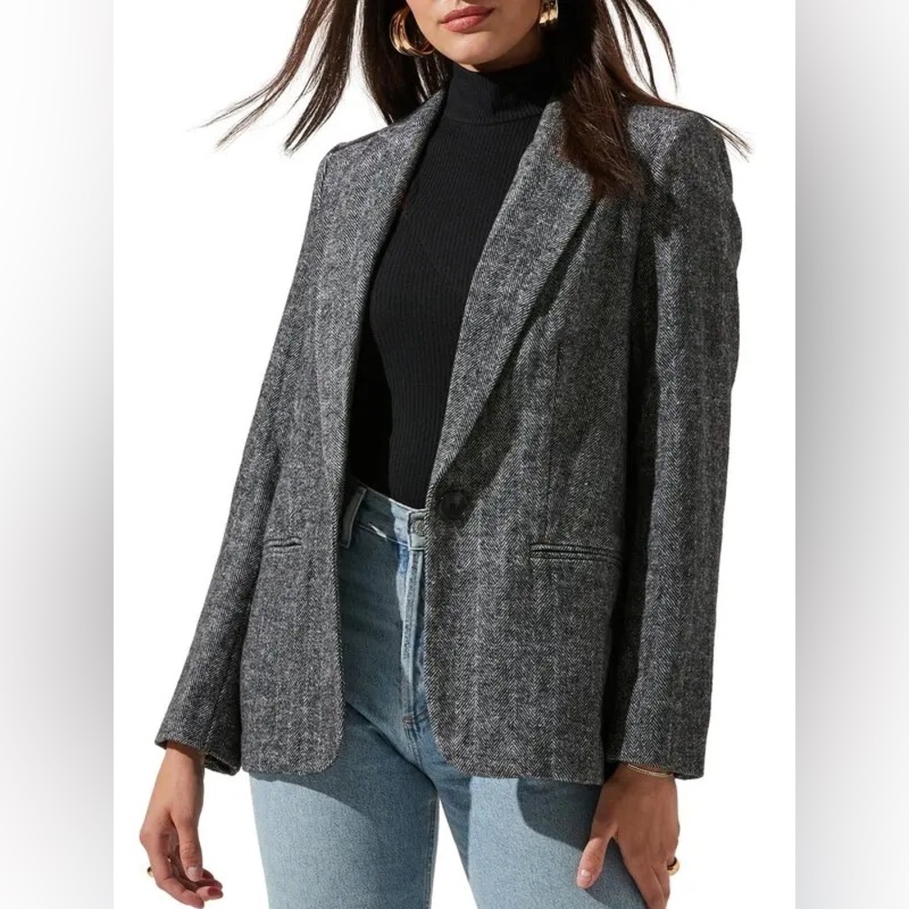 ASTR Harlow Oversize Plaid Blazer NWOT